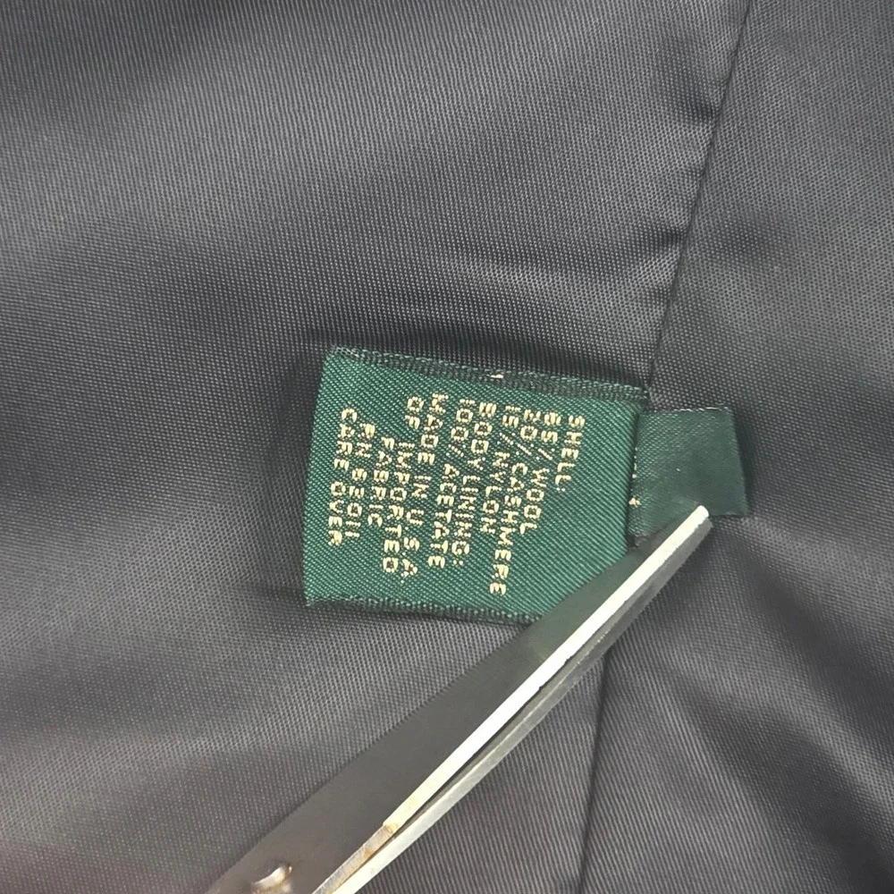 J. Crew Mens Navy Blue‎ Wool Cashmere Blend 3-Button Blazer Sport Coat Size L